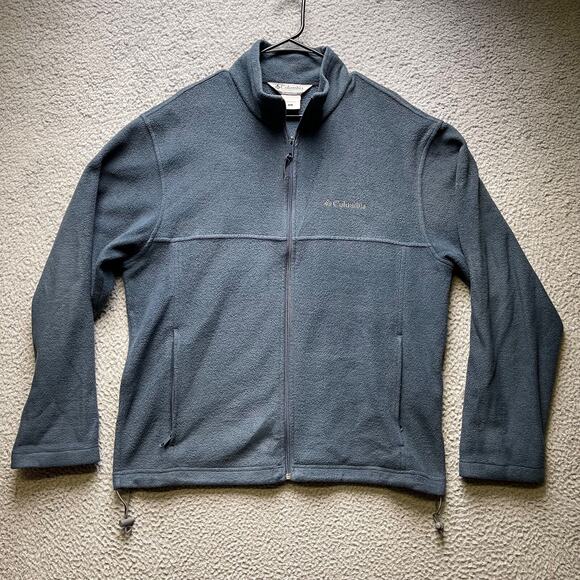 Columbia Jacket Mens Large Blue Full Zip Fleece Outdoor - Picture 1 of 16